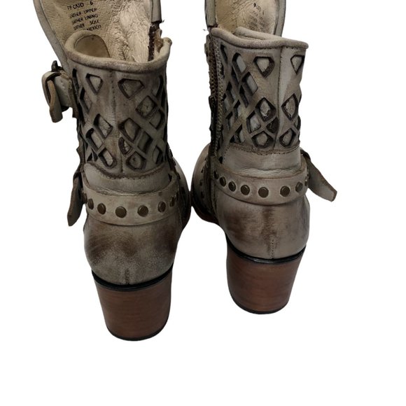 Freebird Cato Strappy Harness Ankle Bootie Boots Stone Gray Distressed Women's 6 - Picture 8 of 12